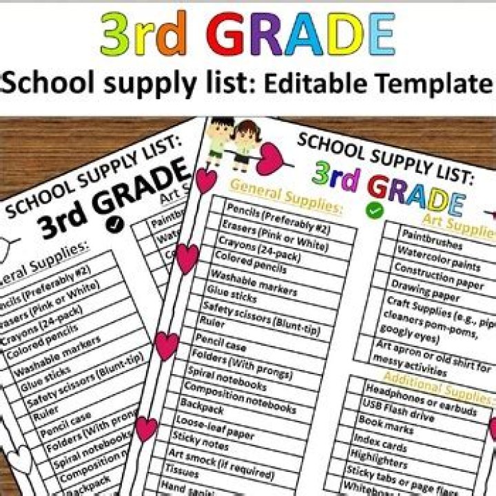 Free 3rd Grade School Supply List PDF – Print & Organize