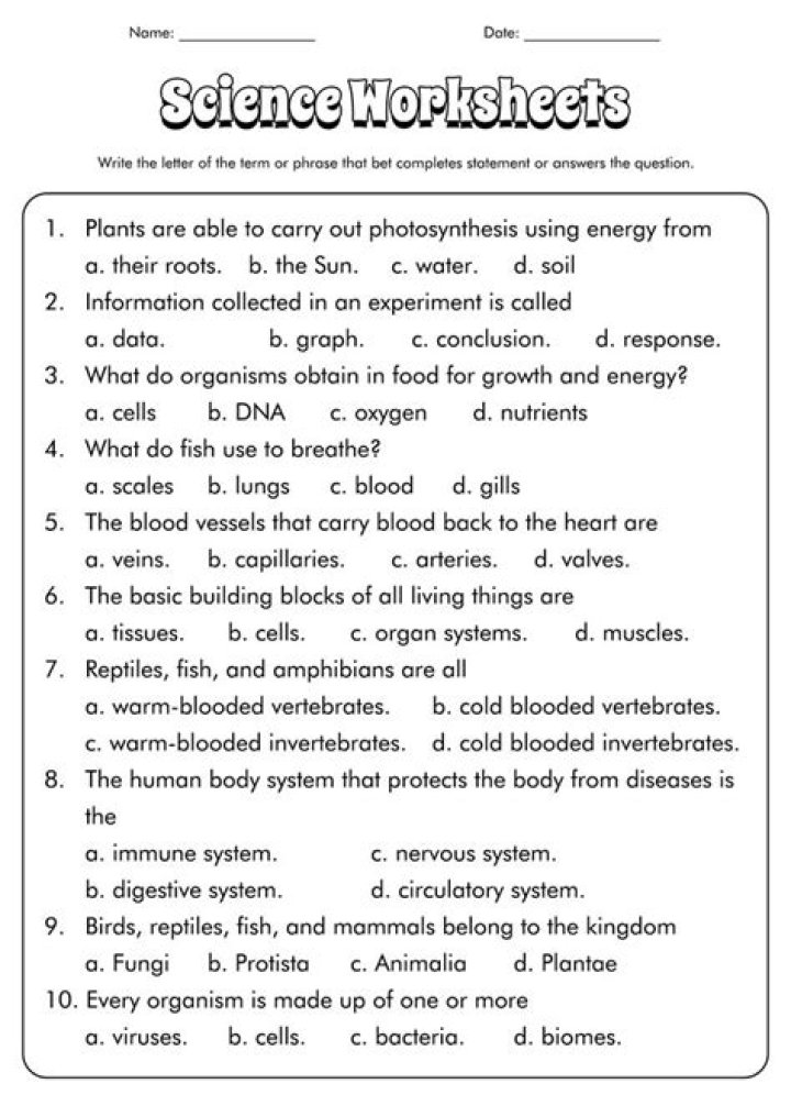 3rd Grade Science Questions PDF – Free Practice Worksheets