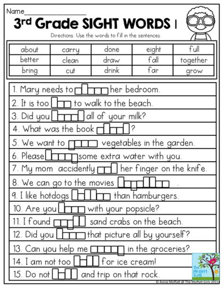 Free 3rd Grade Sight Words Worksheets PDF – Download Now