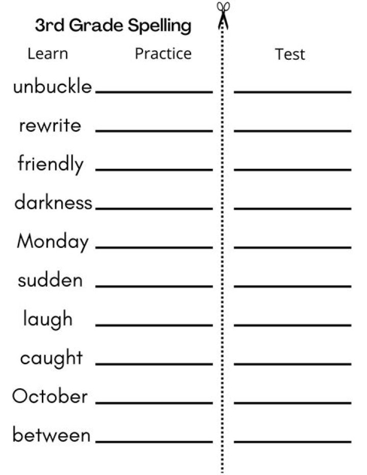 Free 3rd Grade Spelling Test PDF for Classroom Use