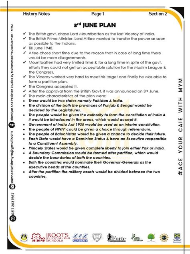3rd June 1947 Plan PDF: Historic Document Released