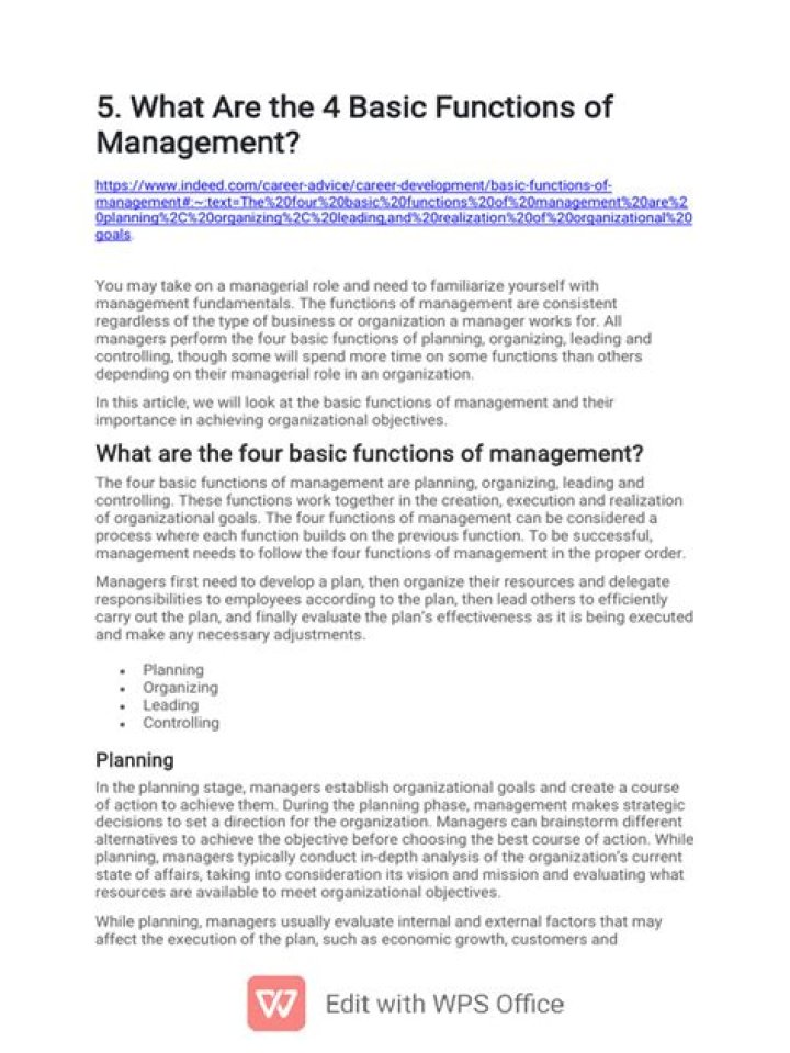 Mastering Management: The 4 Basic Functions PDF Guide