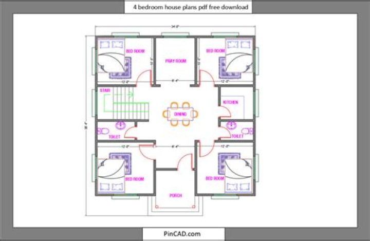 4 Bedroom Complete House Plans PDF Free Download – Instant Download