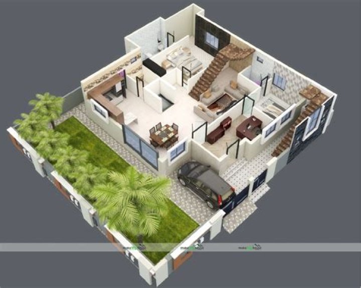 4 Bedroom House Plan 3D PDF Download – Fully Detailed Blueprint