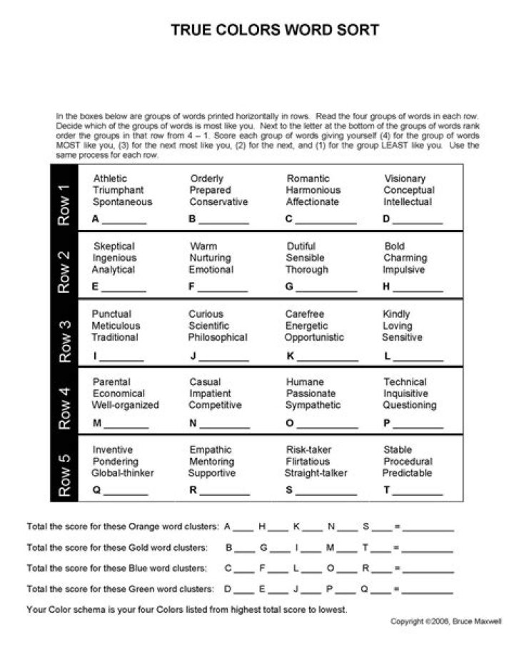 Discover Your 4 Color Personality Test PDF - Instant Results