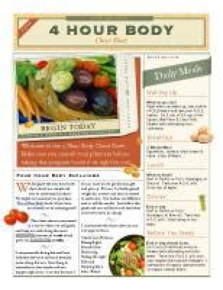 4-Hour Body Transformation Cheat Sheet PDF – Fastest Results