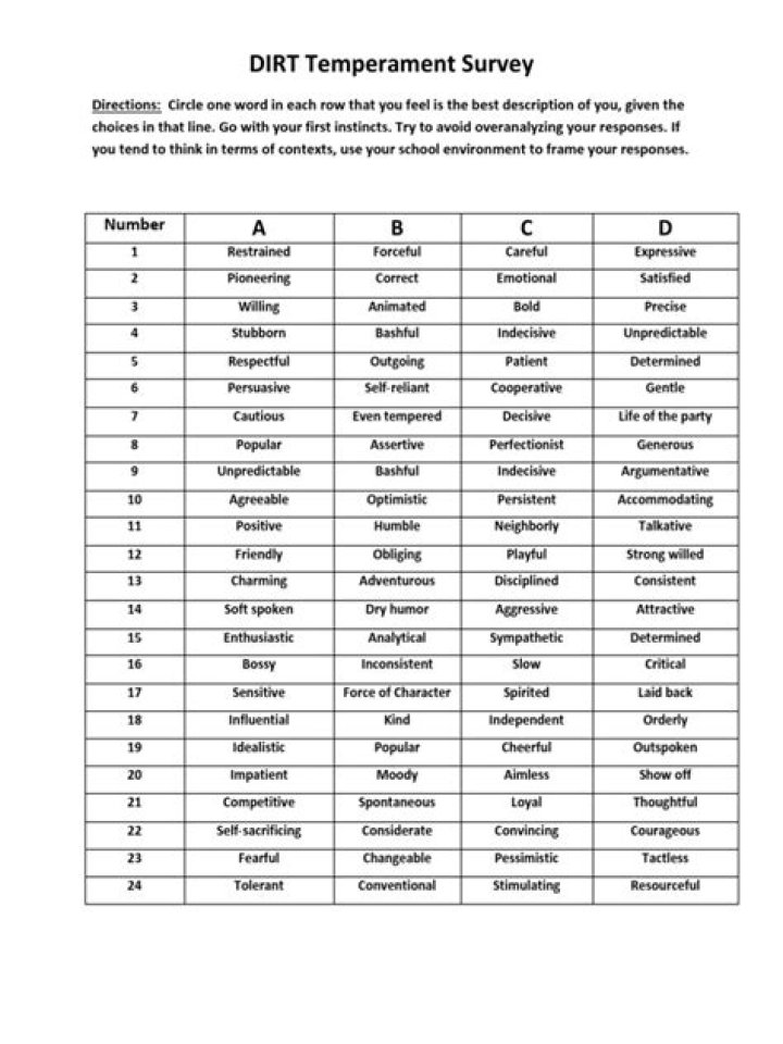 4 Temperaments Personality Test PDF: Discover Your Natural Traits