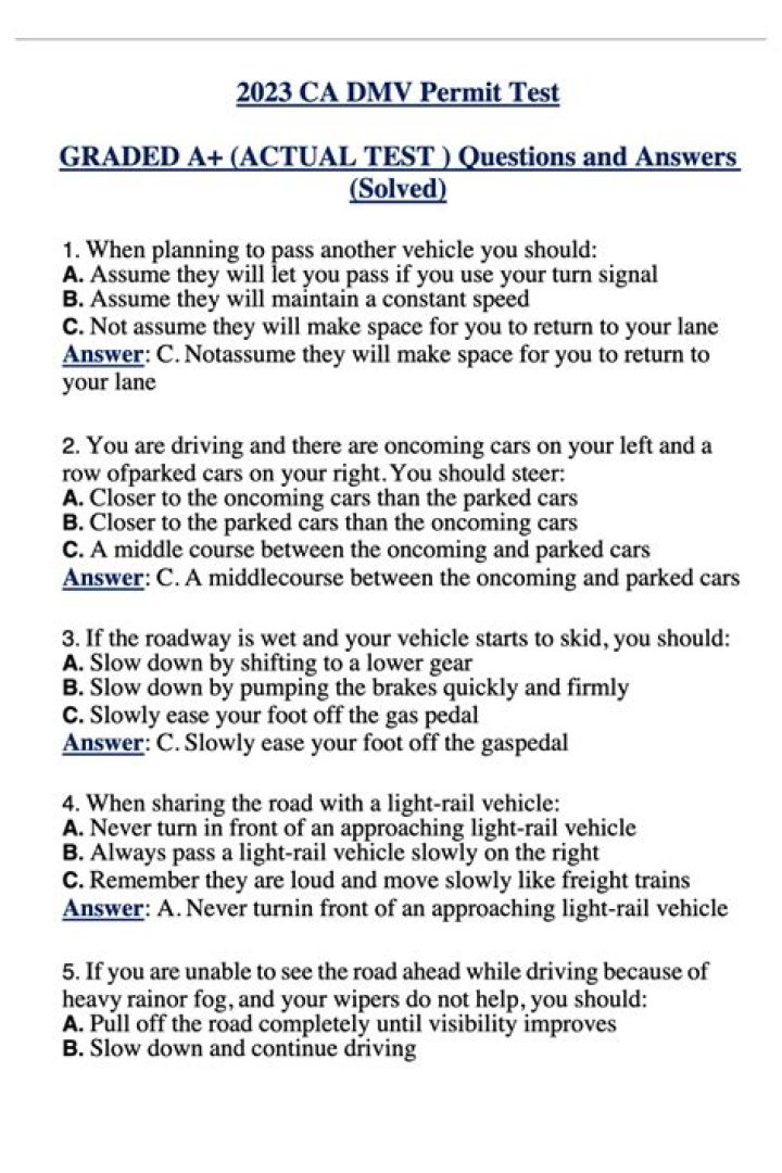4 Wheeler Driving Licence Test Questions & Answers PDF – Free Download