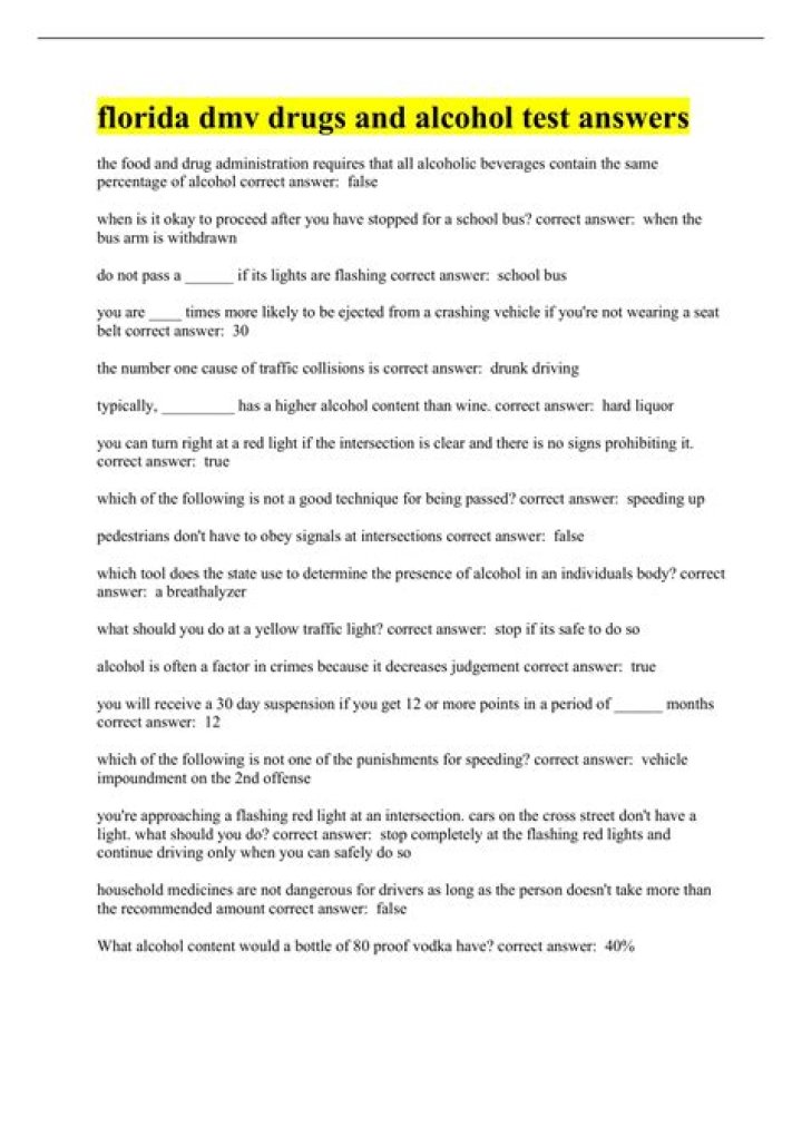40 Question Drug & Alcohol Test Answers PDF – Instant Download