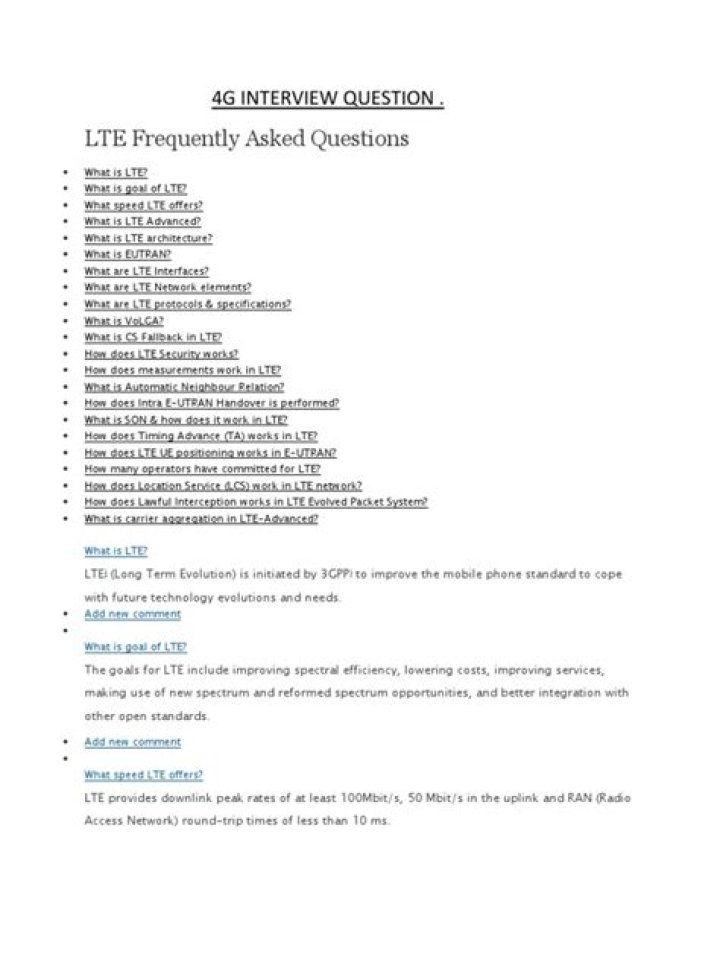 Top 4G Interview Questions PDF: Expert Prep Guide