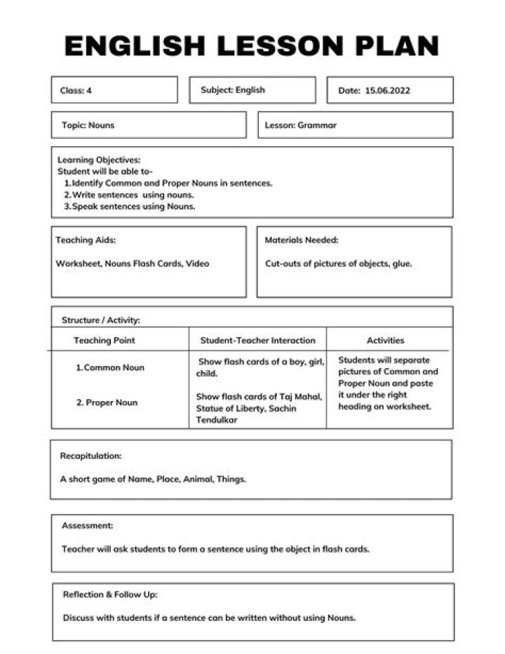 Free 4th Class English Lesson Plans PDF – Ready-to-Use Teaching Resources