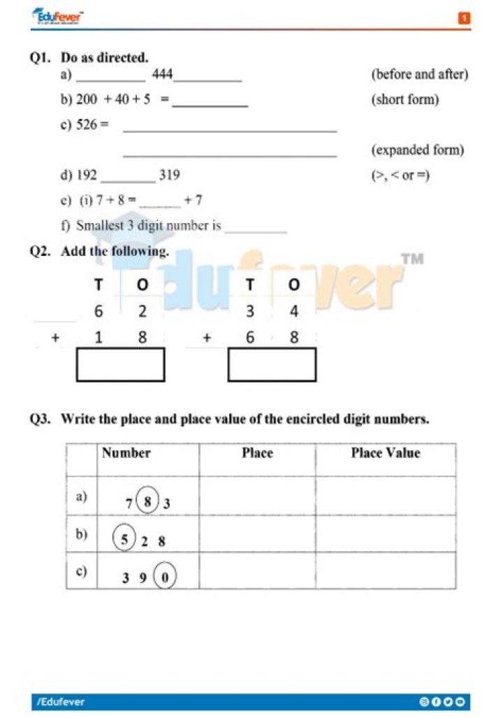 Free 4th Class Maths Questions PDF for Easy Practice