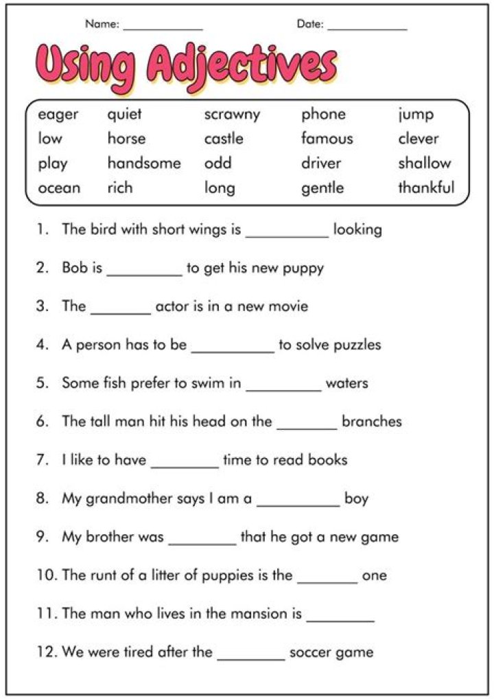 Free 4th Grade ELA Worksheets PDF for Homeschool & Classroom Use