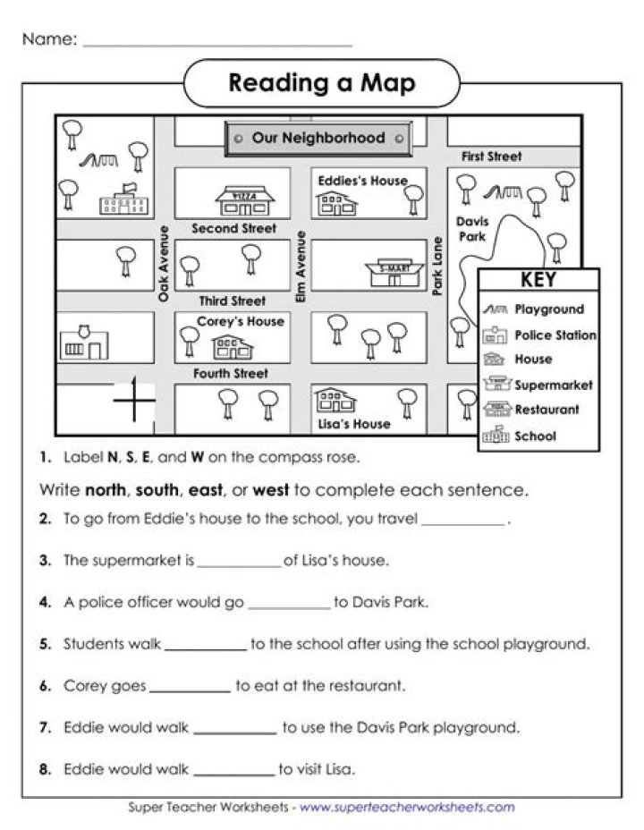 Free 4th Grade Map Skills Worksheets PDF for School Success