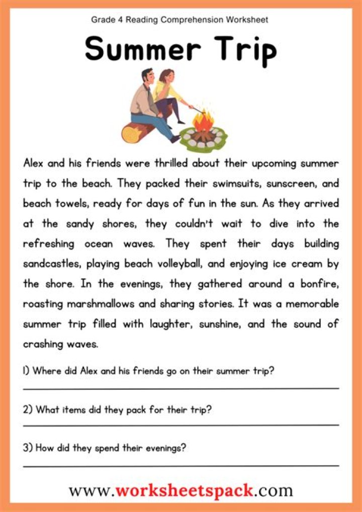 Free 4th Grade Reading Comprehension Worksheets PDF for Instant Download
