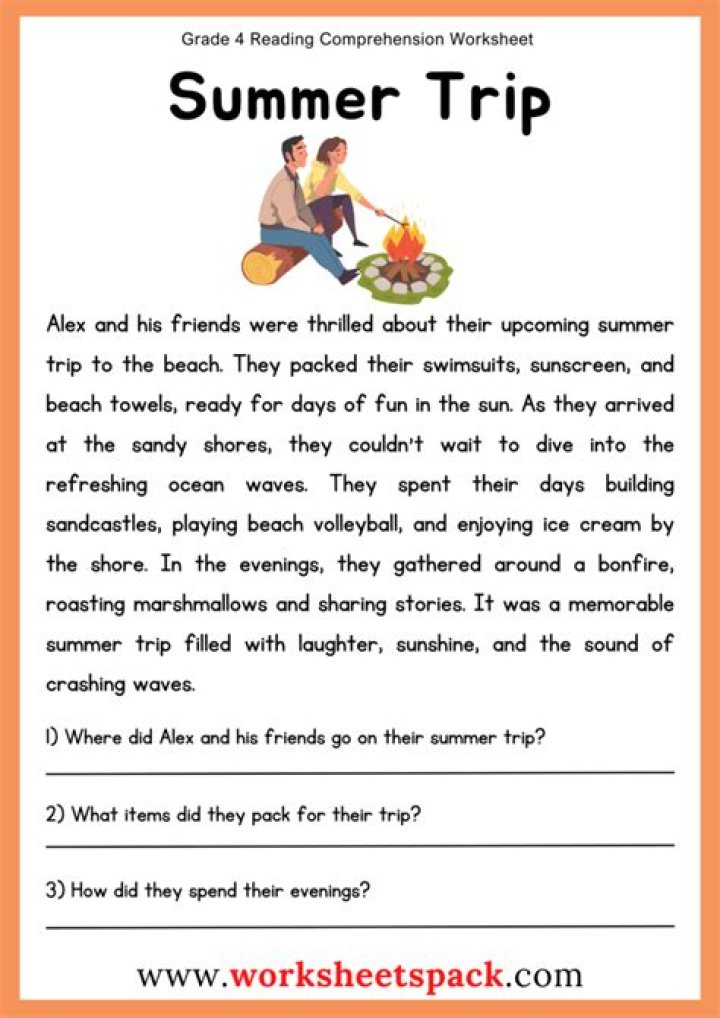 4th Grade Reading Worksheets PDF Free Download – Instant Printable