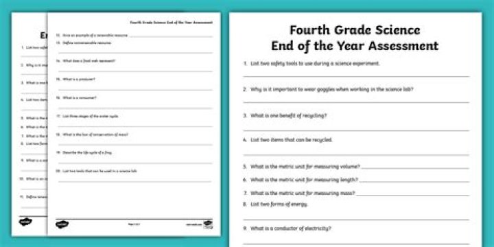 4th Grade Science Assessment Test PDF – Printable Practice Exam