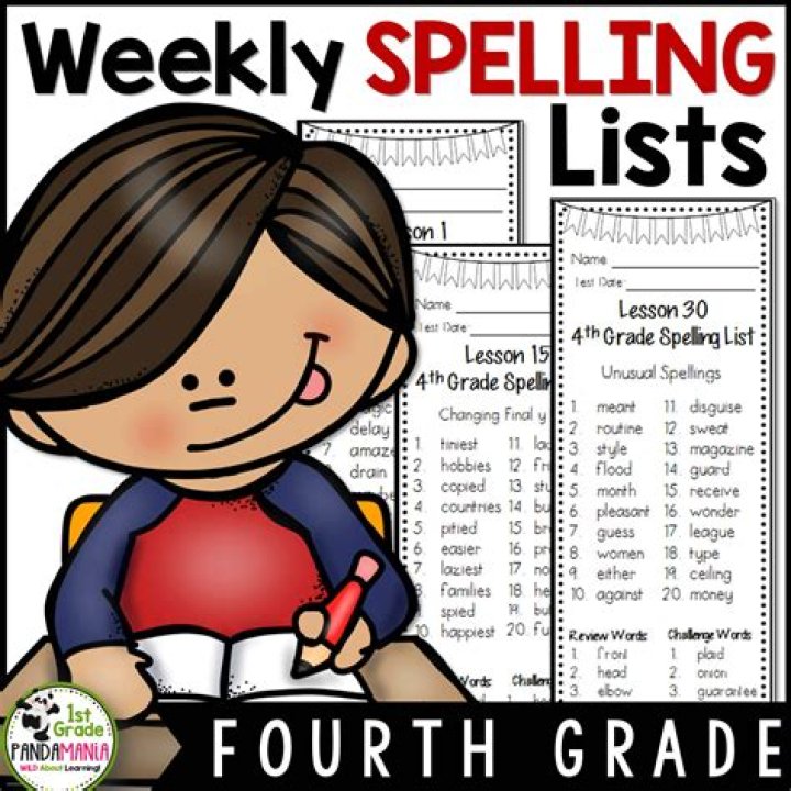 4th Grade Spelling Lists PDF Weekly - Printable Weekly Practice