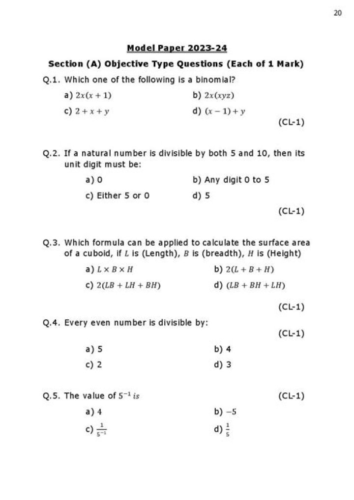 Free 4th Standard Maths Question Paper PDF for Practice