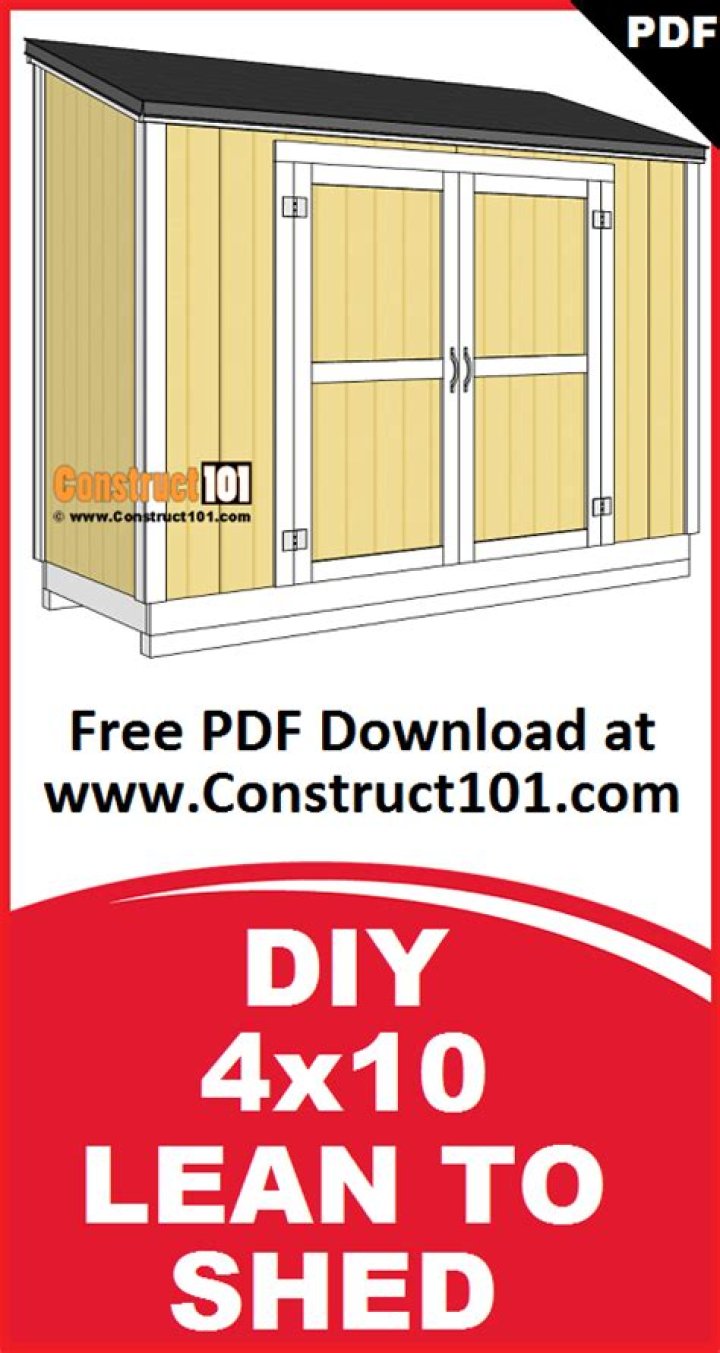 Free 4x10 Lean-To Shed Plans PDF – Build Your Own Quickly