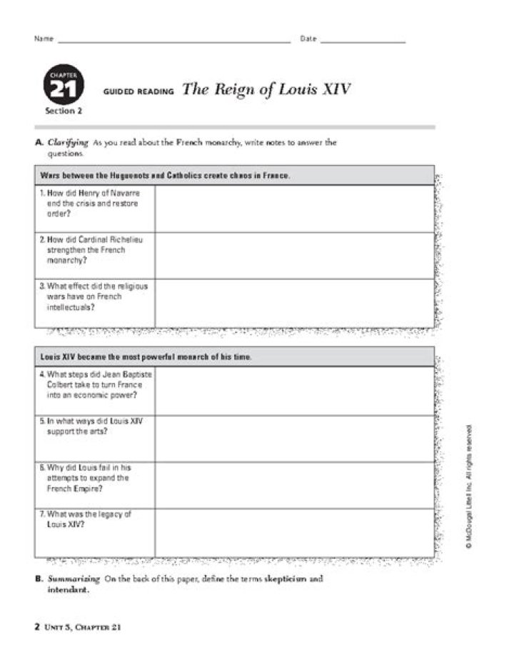 5-2 The Reign of Louis XIV: Expert Questions & Answers PDF