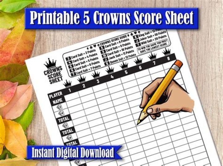 Free 5 Crowns Score Sheet PDF – Download Now