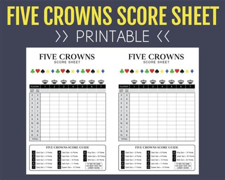 5 Crowns Score Sheet PDF Download