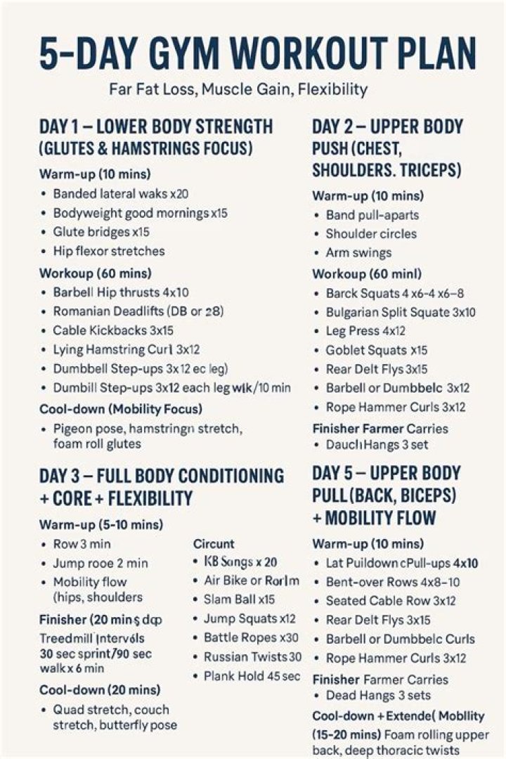 5-Day Full Body Workout Plan PDF – Get Fit Fast at Home