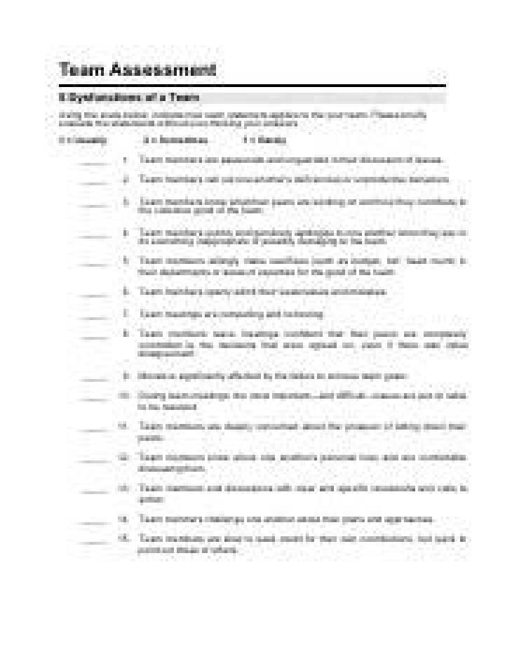 5 Dysfunctions of a Team Assessment: 38 Questions PDF Guide