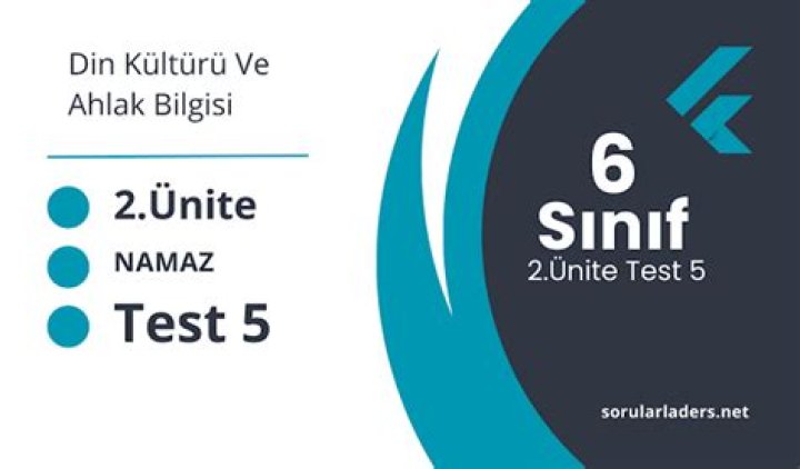 5 Sınıf Din Kültür 2 Ünite Namaz Test PDF – Download Now