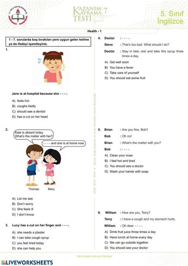 5. SÄ±nıf İngilizce Test PDF – Perfect Your English Skills Now