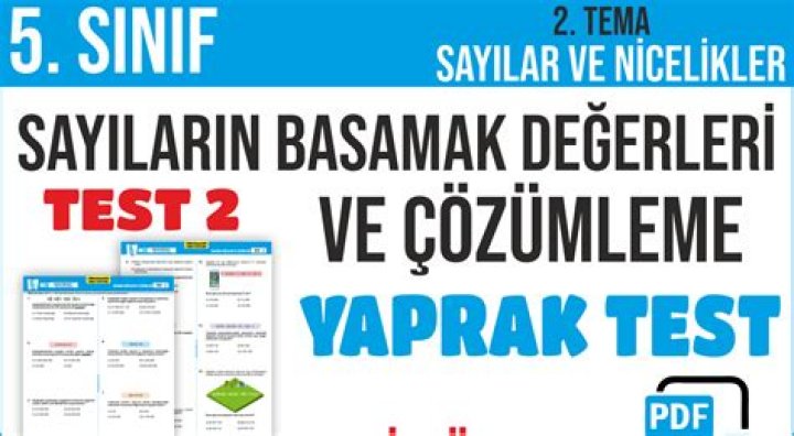 5 Sınıf Yaprak Test PDF – Download Ready Exam Papers