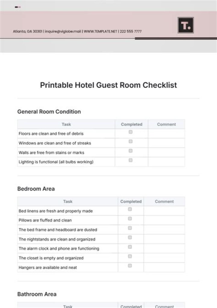 5-Star Hotel Room Amenities List PDF – Everything Included