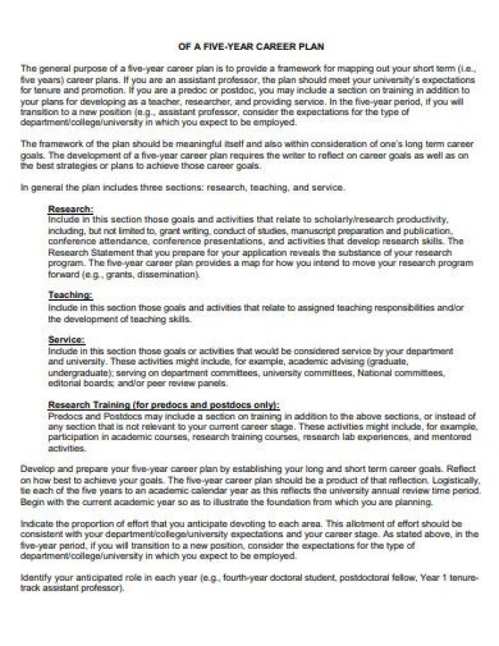 5-Year Career Development Plan Examples PDF for Professional Growth