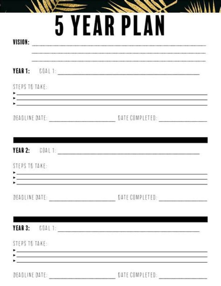 5-Year Plan Worksheet PDF: Strategic Roadmap for Long-Term Success
