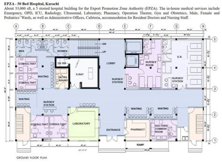 50-Bed Hospital Floor Plans PDF – Complete Layout & Design Blueprints