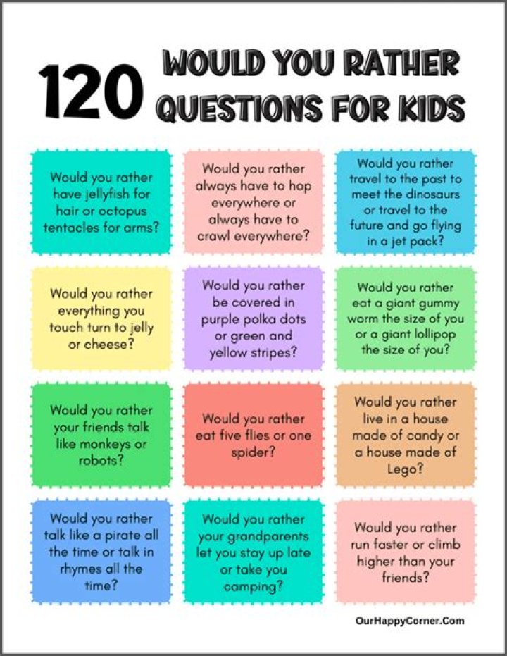 50 Funny Kid-Friendly Would You Rather Questions PDF for Kids & Parents