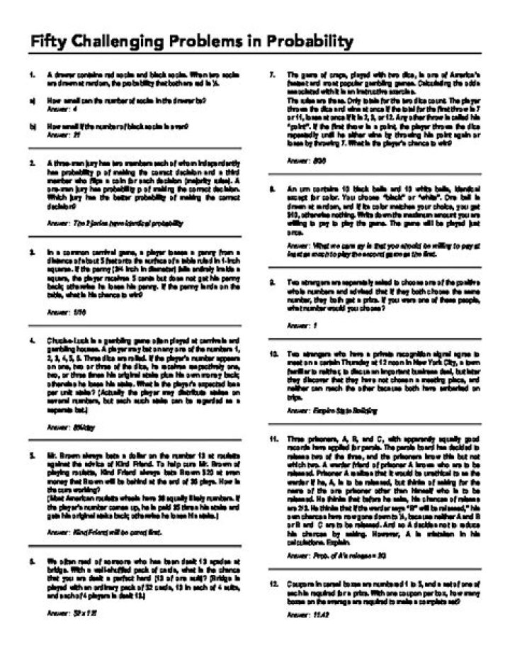 50 Most Challenging Probability Questions PDF: Master Advanced Concepts