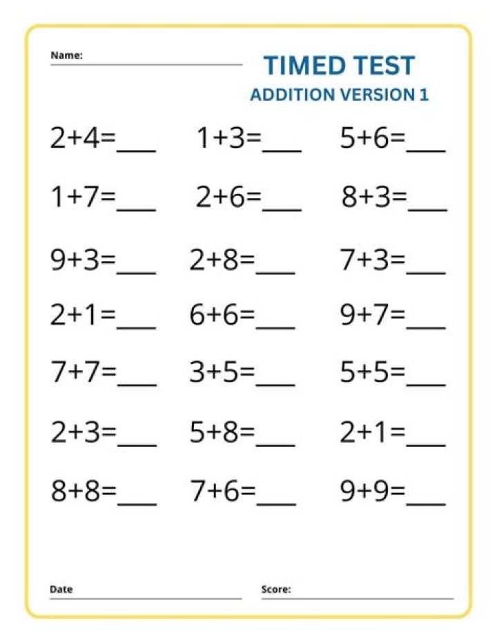 50 Problem Timed Addition Test PDF – Instant Math Practice & Assessment