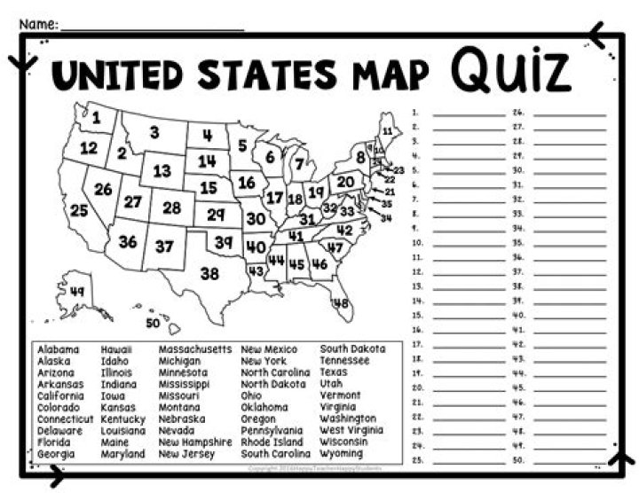 50 States Map Test PDF: Free Download and Practice Map