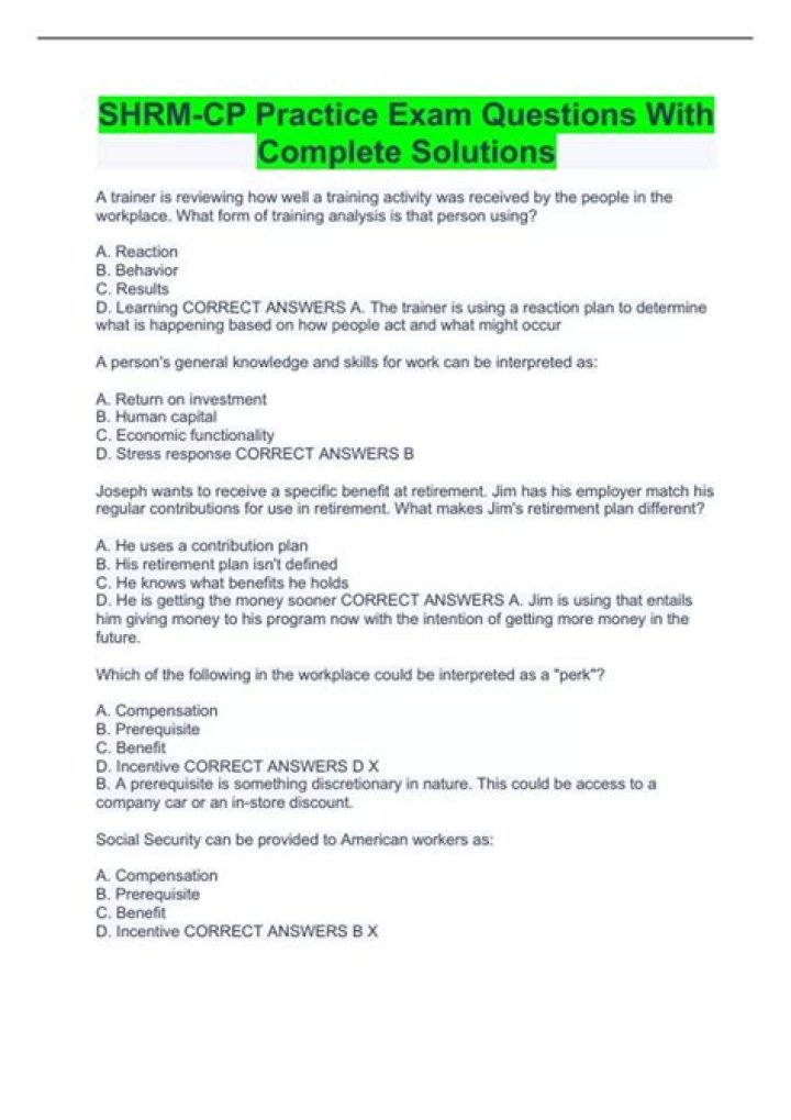 500 Phrase SHRM-CP Practice Questions with Answers PDF Download