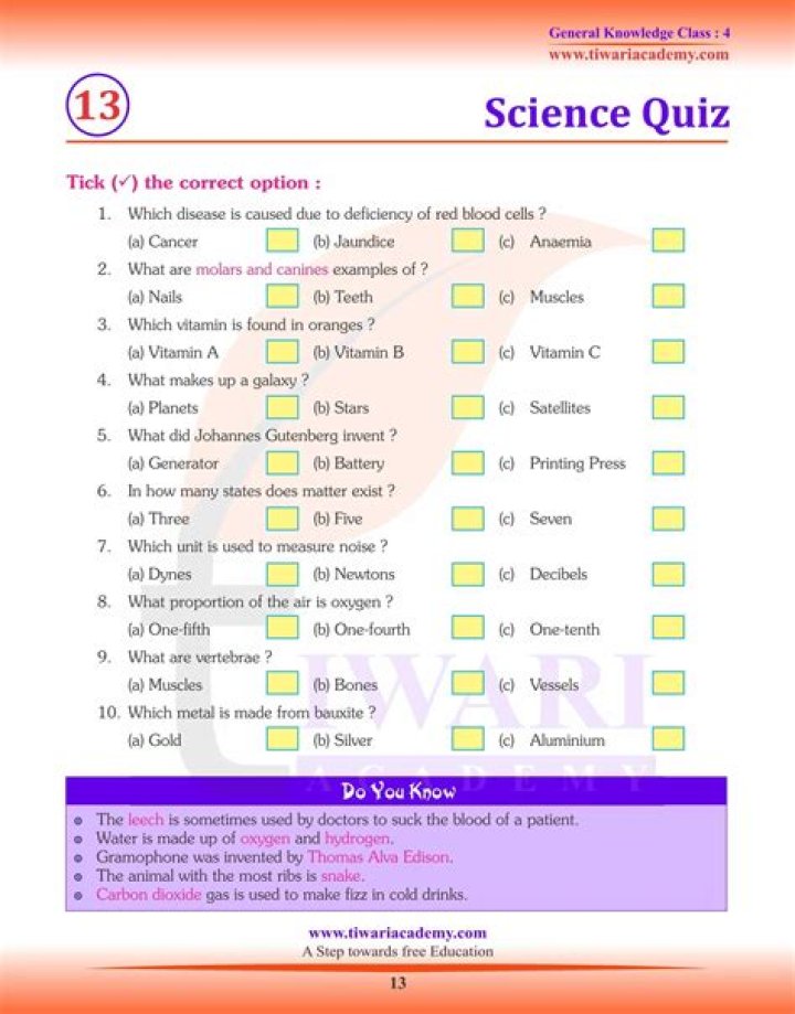 500 Science General Knowledge Questions & Answers PDF for Exam Prep