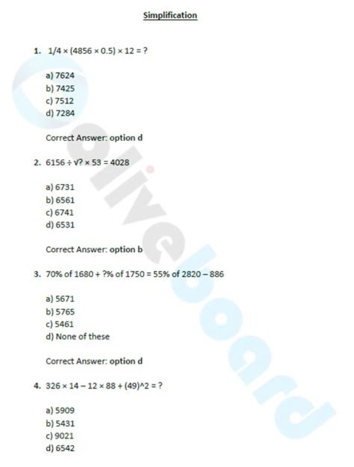 500 Simplification Questions PDF for Bank Exam – Boost Your Preparation