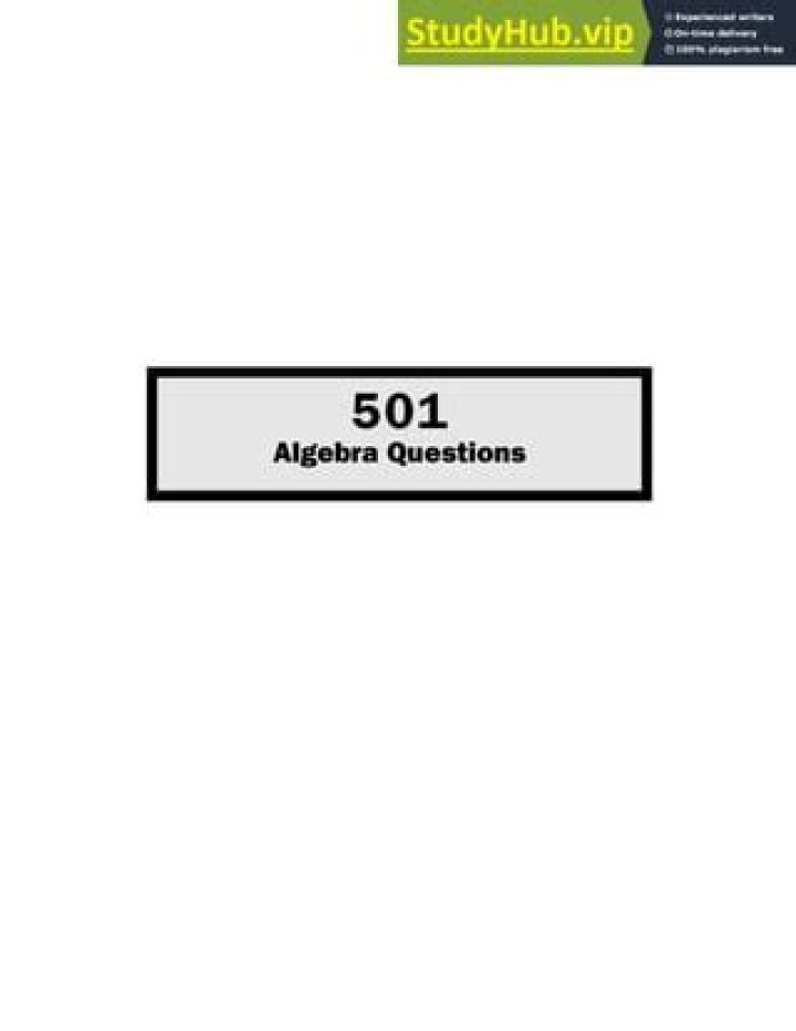 501 Algebra Questions PDF Free Download – Practice & Master Algebra