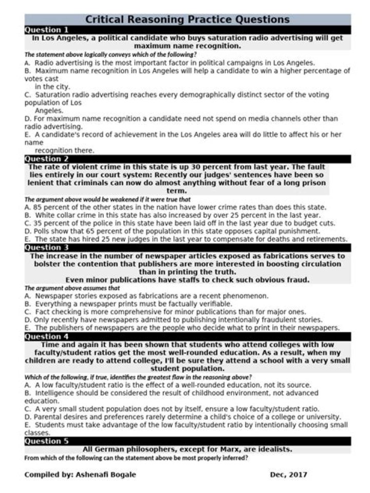 501 Critical Reasoning Questions PDF: Master Logical Thinking