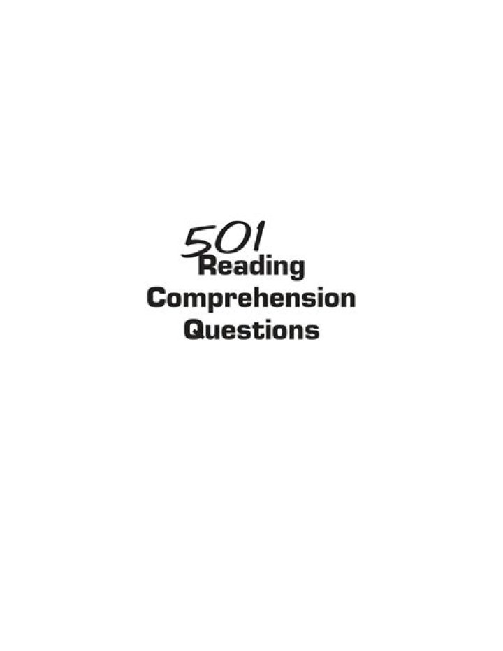 501 Free Reading Comprehension Questions with Answers PDF Download