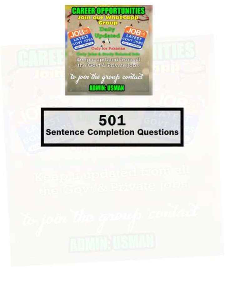 501 Sentence Completion Questions PDF – Master Grammar & Vocabulary
