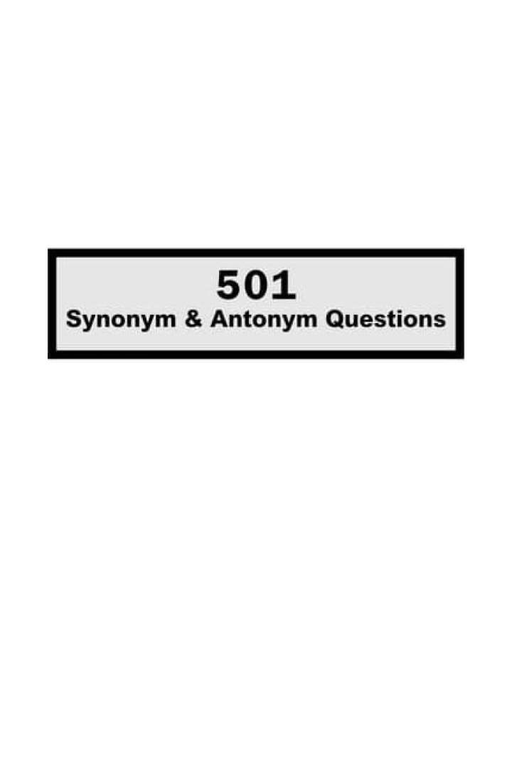 501 Synonyms and Antonyms Questions PDF – Free Practice Worksheet