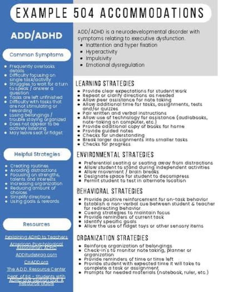 504 Accommodations List PDF for Anxiety – Easier Travel