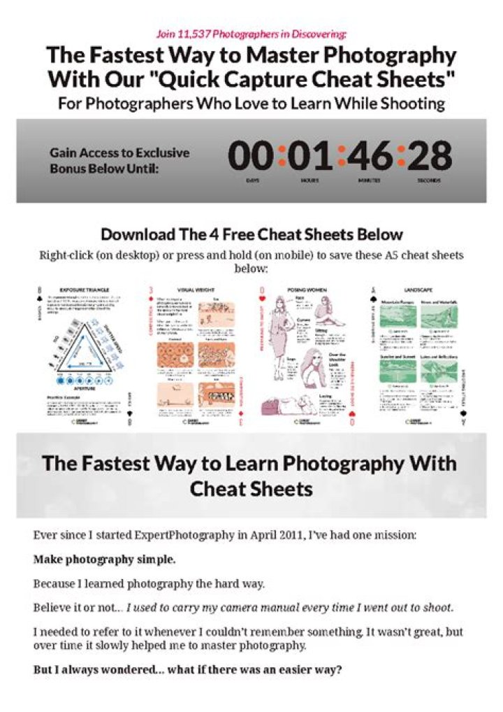 52 Quick Capture Cheat Sheets PDF Free Download for Nikon